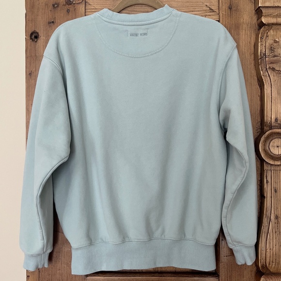 Anine Bing Jaci University London Sweatshirt - Washed Faded Seafoam Medium - Picture 2 of 12